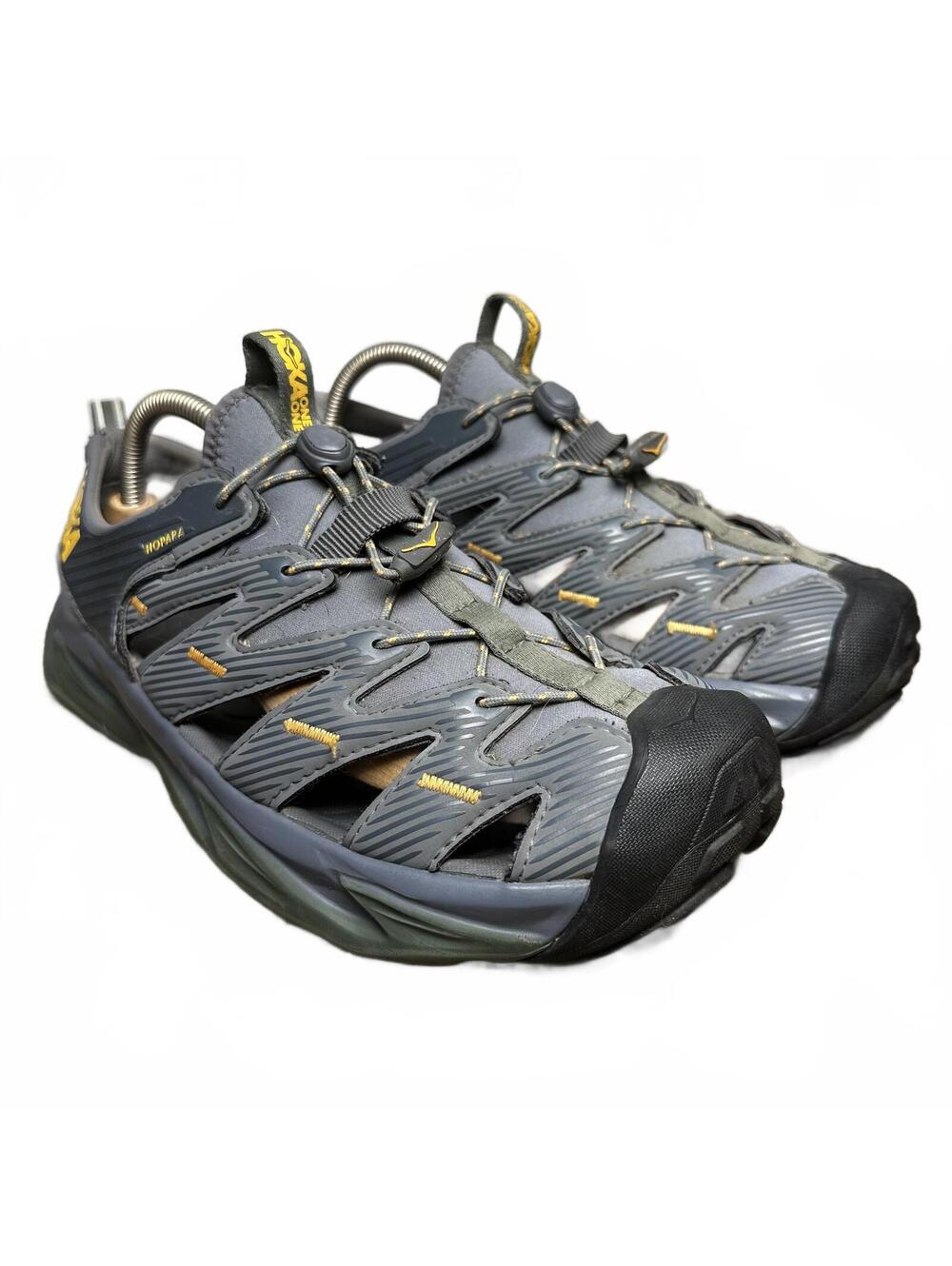 HOKA Hopara Hiking Water Sandals Castlerock Thyme Gray Trail Shoes 1106534